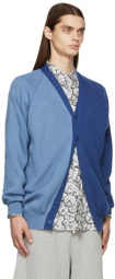 Comme des Garçons Shirt Blue Two-Tone Lochaven of Scotland Cardigan