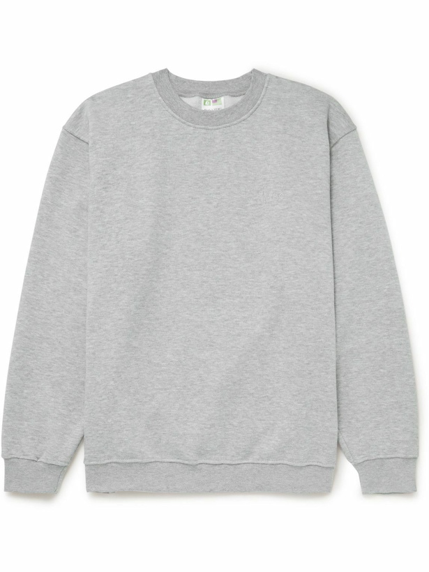 Photo: A.P.C. - JW Anderson Rene Logo-Embroidered Cotton-Blend Jersey Sweatshirt - Gray