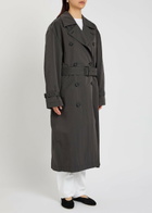 Toteme Double-breasted Belted Cotton-blend Poplin Trench Coat Black