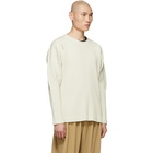 Homme Plisse Issey Miyake Off-White Cotton Surface Long Sleeve T-Shirt