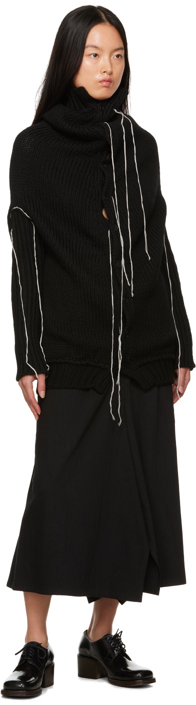 Yohji Yamamoto Black Loose Thread Turtleneck Yohji Yamamoto