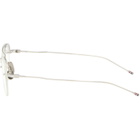 Thom Browne Silver Titanium Semi-Rimless Pilot Glasses