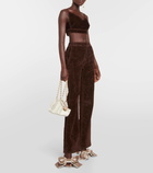 Loewe High-rise cotton-blend velvet pants