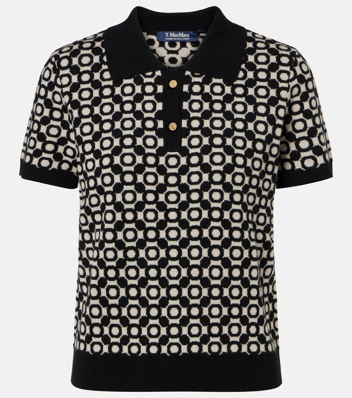 'S Max Mara Medera wool jacquard polo sweater