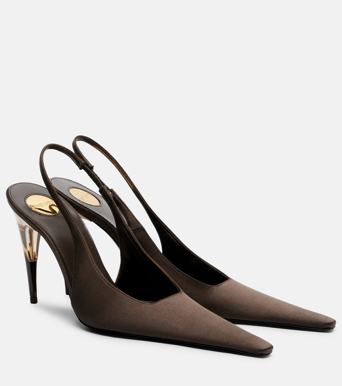 Saint Laurent Goya crêpe satin slingback pumps