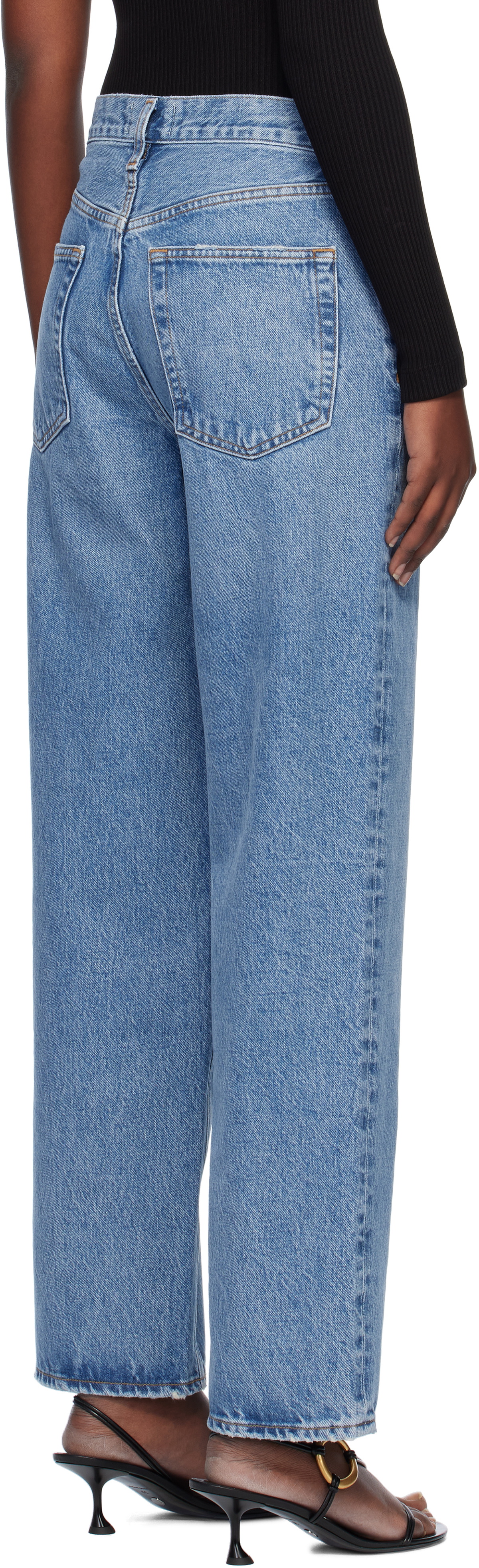 AGOLDE Blue V-Waist Baggy Jeans