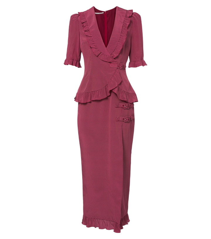 Photo: Alessandra Rich Ruffled polka-dot silk midi dress