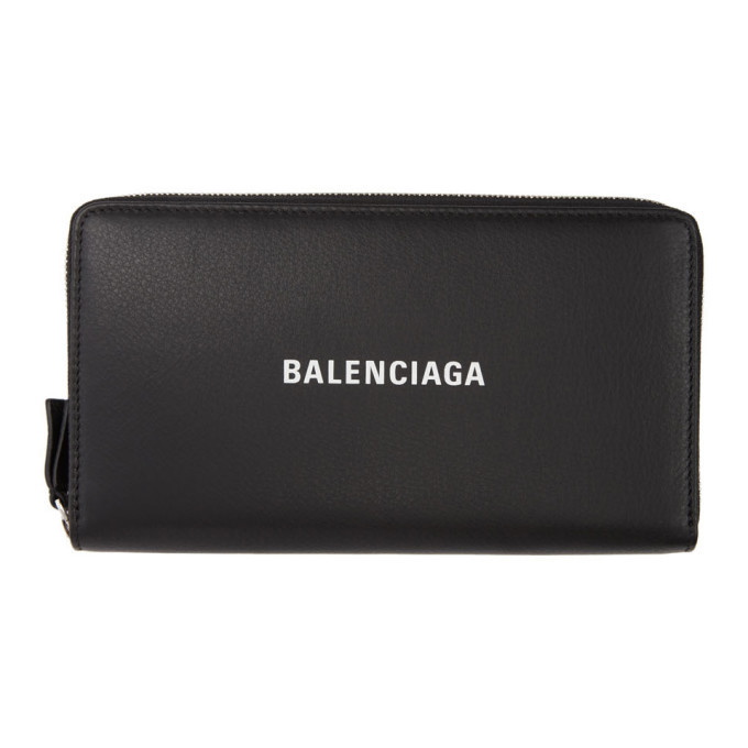 Photo: Balenciaga Black Grained Everyday Continental Wallet