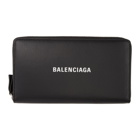 Balenciaga Black Grained Everyday Continental Wallet