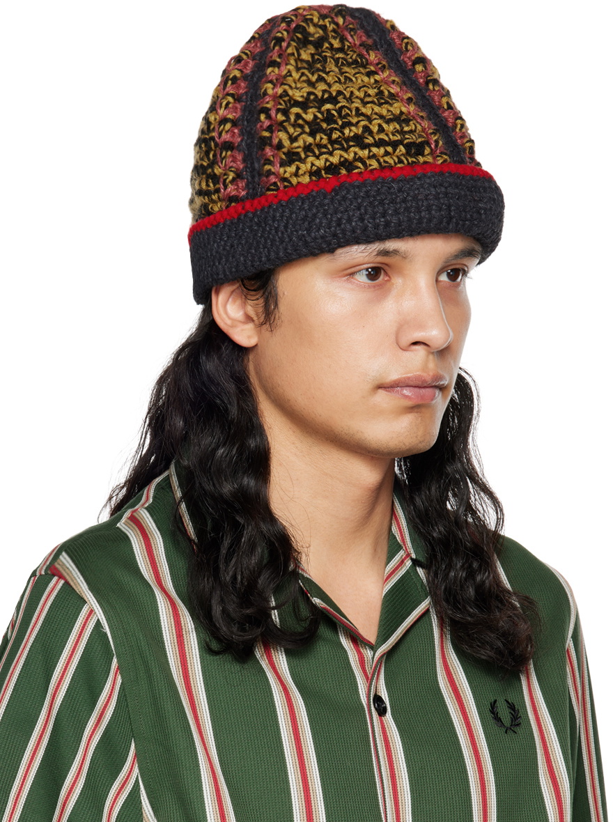 Nicholas Daley Black & Yellow Crochet Beanie Nicholas Daley