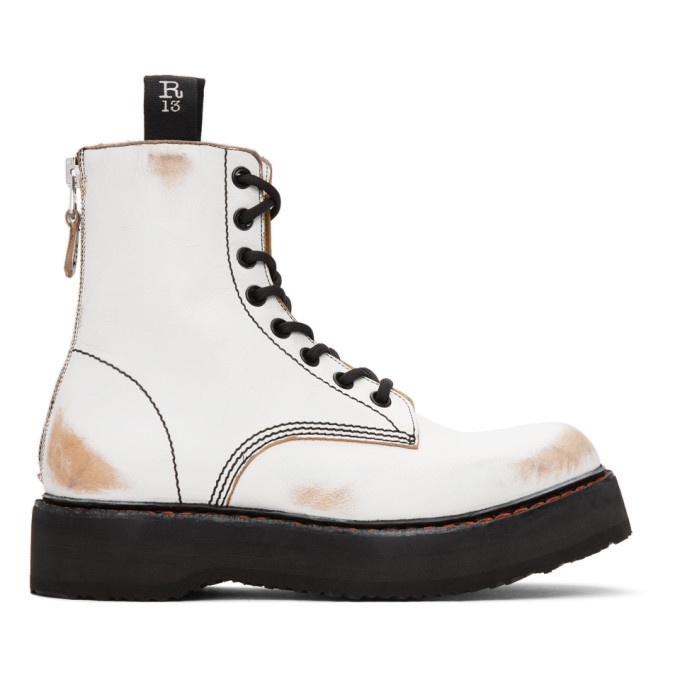 Photo: R13 White Distressed Stack Boots