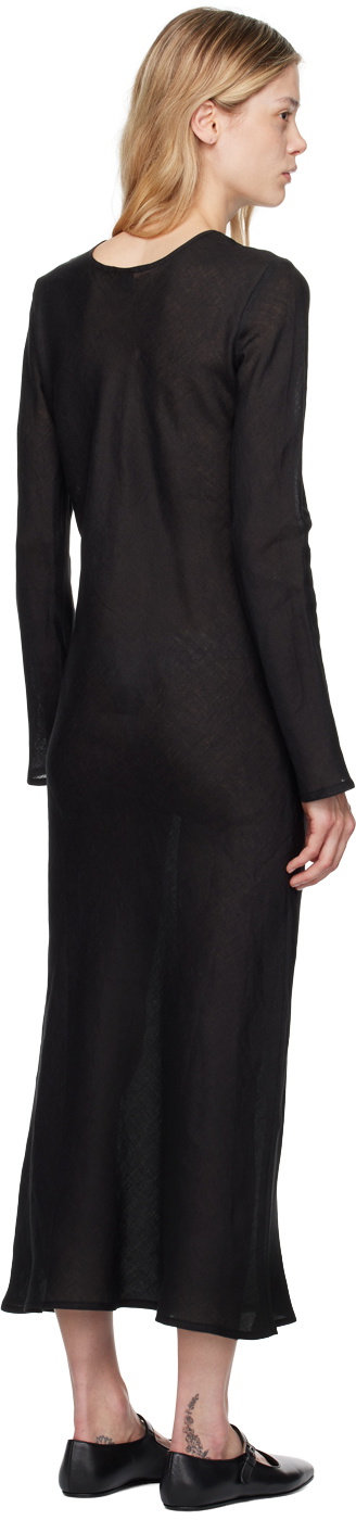 Baserange Black Dydine Long Sleeve Maxi Dress Baserange