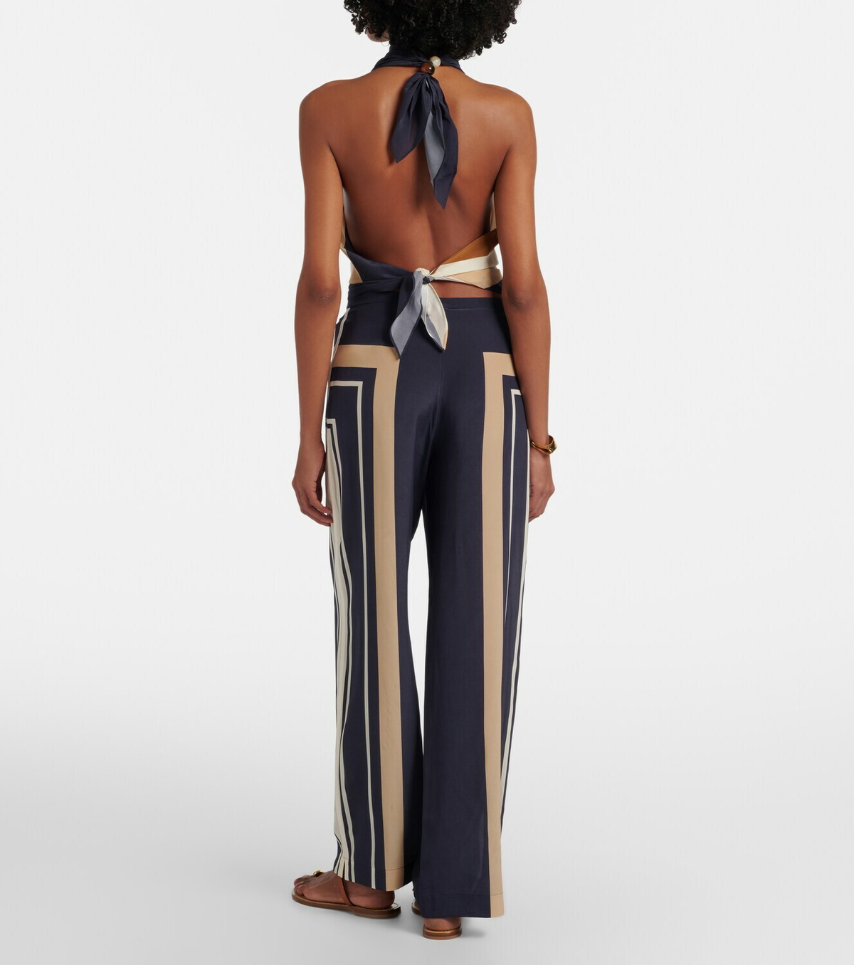 SIR Pietra printed silk wide-leg pants