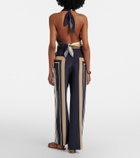 SIR Pietra printed silk wide-leg pants
