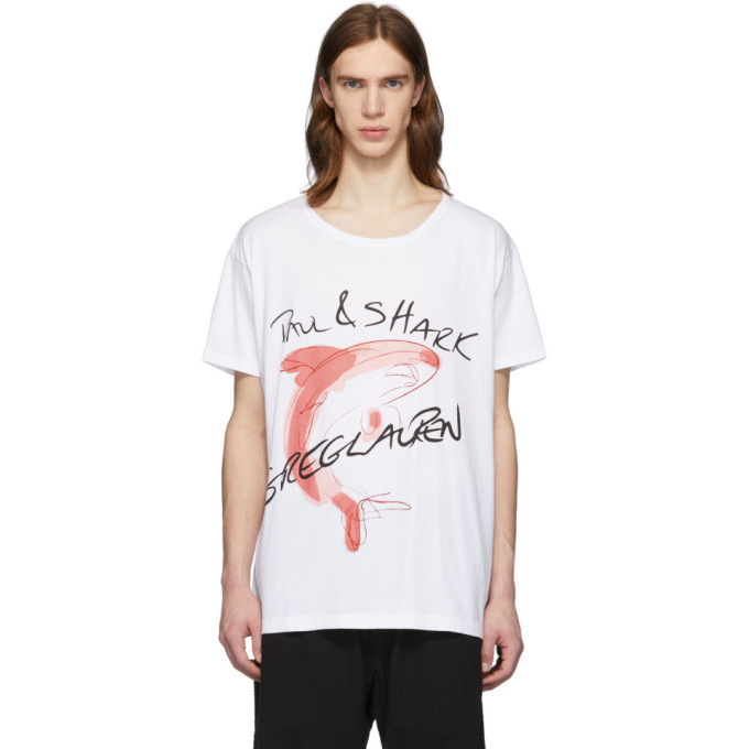 Greg Lauren White Paul and Shark Edition Logo T-Shirt Greg Lauren