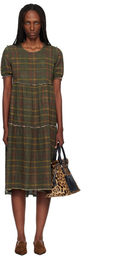 Photo: R13 Green Shredded Relaxed Reversible Midi Dress