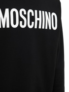 MOSCHINO Logo Print Cotton Crewneck Sweatshirt