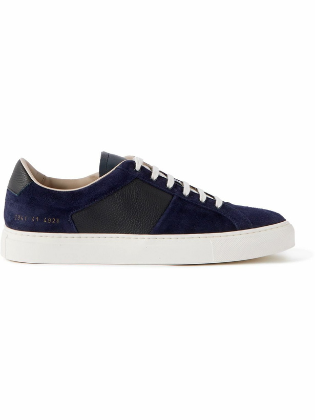 Photo: Common Projects - Winter Achilles Suede and Full-Grain Leather Sneakers - Blue