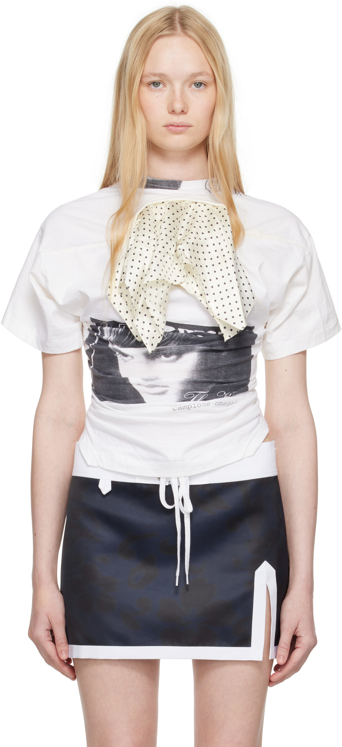 ALL-IN Off-White Twisted Foulard T-shirt