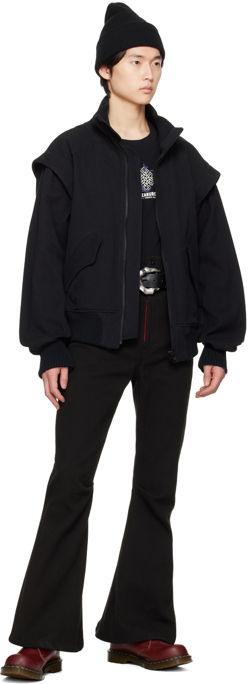 KOZABURO Black Long 3D Jeans Kozaburo KOZABURO Black Long 3D Jeans Kozaburo