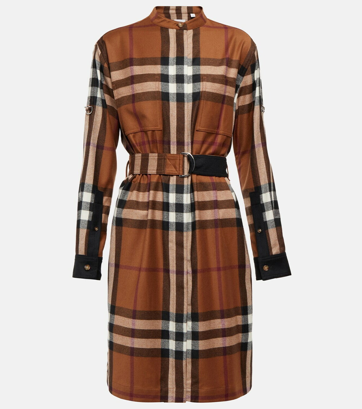 Burberry - Checked wool shirt dress