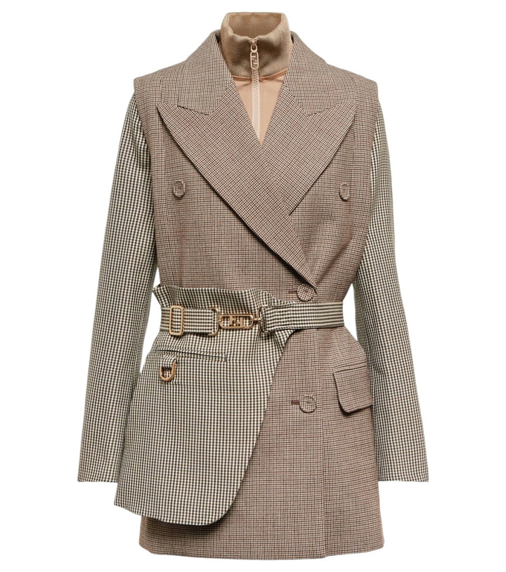 Photo: Fendi Houndstooth wool-blend jacket
