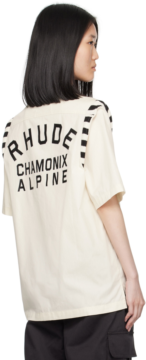 Rhude Off-White & Black Chamonix Alpine Shirt