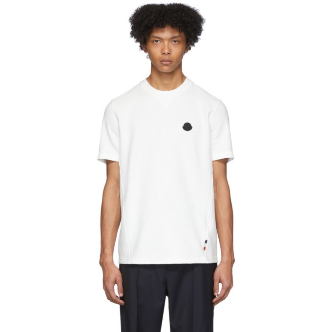 Photo: Moncler White Knit Logo T-Shirt