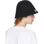 Palm Angels Black Felted Logo Bucket Hat