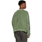Haider Ackermann Green Floral Embroidered Sweatshirt