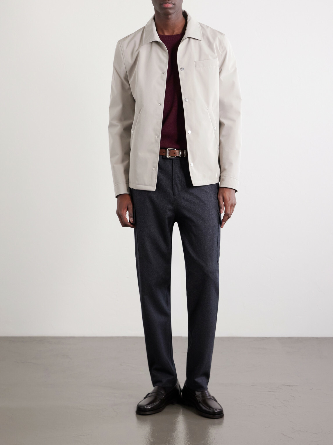 Brunello Cucinelli - Tapered Virgin Wool Cargo Trousers - Gray