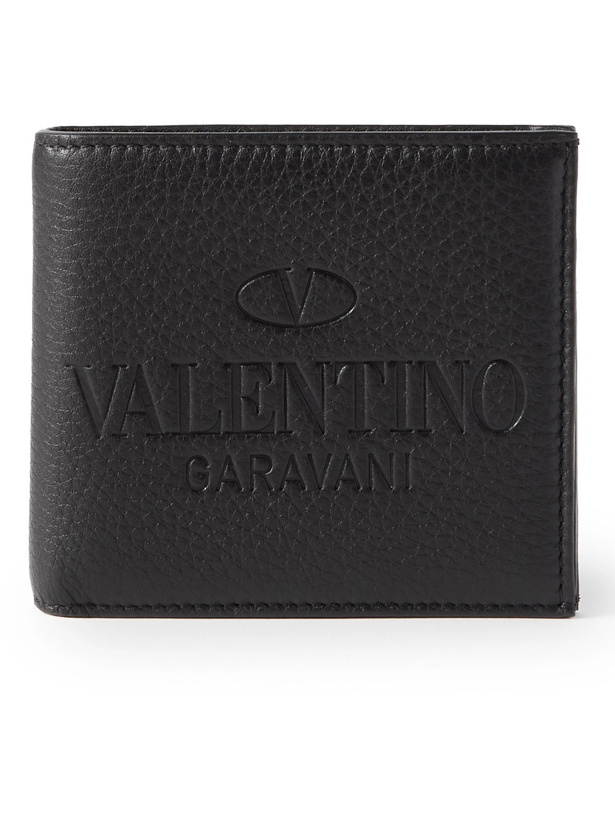 Photo: VALENTINO - Valentino Garavani Logo-Debossed Full-Grain Leather Billfold Wallet