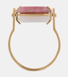 Aliita Deco Sandwich 9kt gold ring with agate and rhodonite