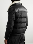 Moncler - Logo-Appliquéd Shearling and Leather-Trimmed Quilted Shell Down Jacket - Black