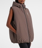 Loewe x On hooded striped puffer vest