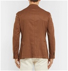 Altea - Tobacco Unstructured Garment-Dyed Stretch Linen and Cotton-Blend Drill Blazer - Men - Tan