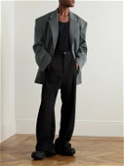 Balenciaga - Oversized Houndstooth Knitted Blazer - Gray