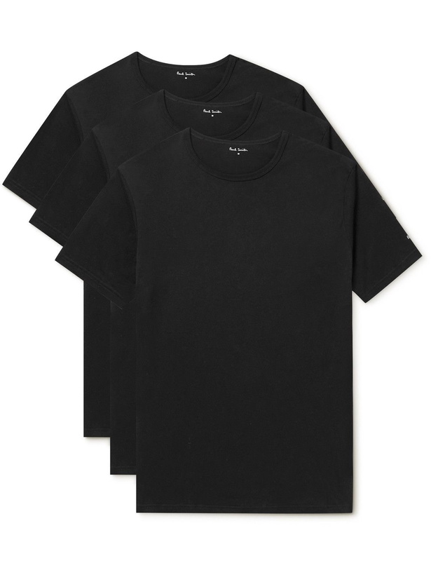 Photo: Paul Smith - Three-Pack Cotton-Jersey T-Shirts - Black