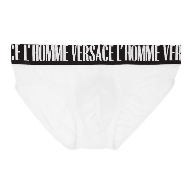 Photo: Versace Underwear White and Black Logo Briefs