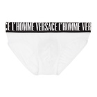 Versace Underwear White and Black Logo Briefs