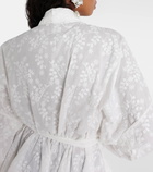 Norma Kamali Bow-detail embroidered cotton minidress
