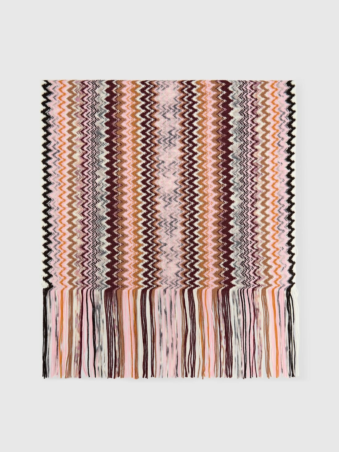Missoni - Zig zag wool-blend scarf with fringes, Women, Multicoloured