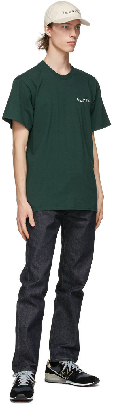 Museum of Peace & Quiet Green Warped Wordmark T-Shirt