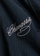 Willy Chavarria Ruff Rider Pinstriped Woven Track Jacket Navy