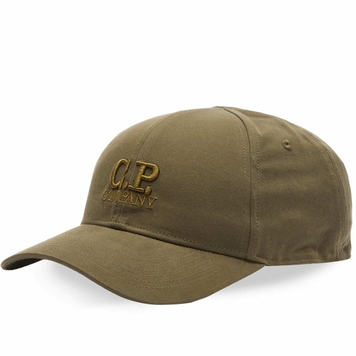 Photo: C.P. Company Men's Gabardine Logo Cap in Ivy Green