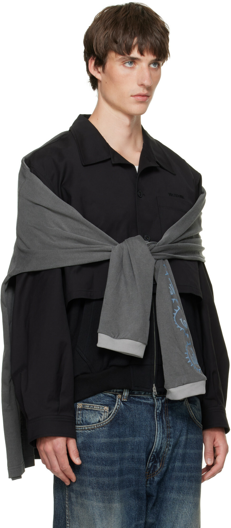 We11done Black Layered Blouson Jacket