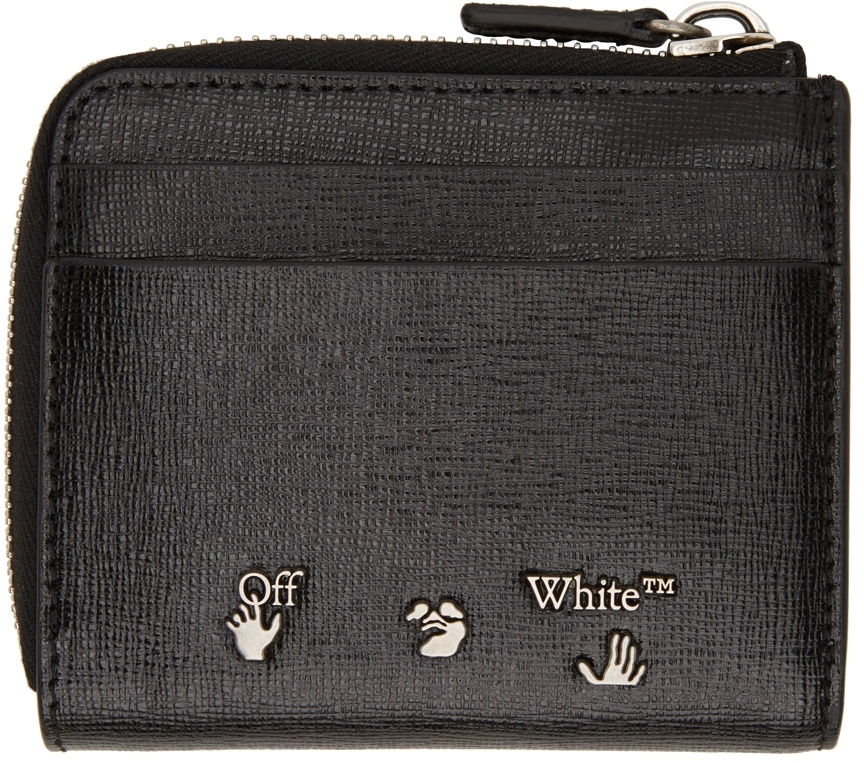 Off-White Black 3D Diag Zip-Around Wallet Off-White 