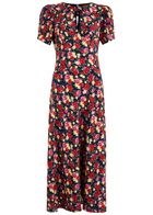 Kitri Gwendolyn Floral-print Midi Dress Red