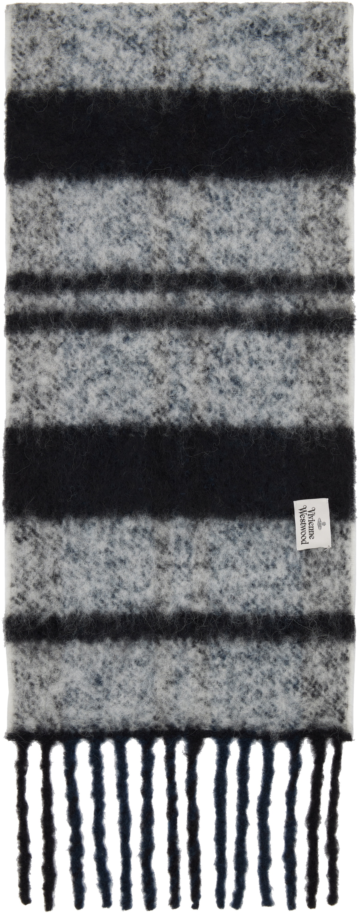 Vivienne Westwood Gray Chunky Stripe Scarf