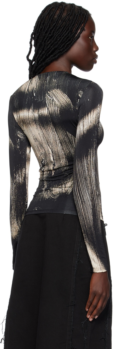 Louisa Ballou Black Printed Long Sleeve T-Shirt